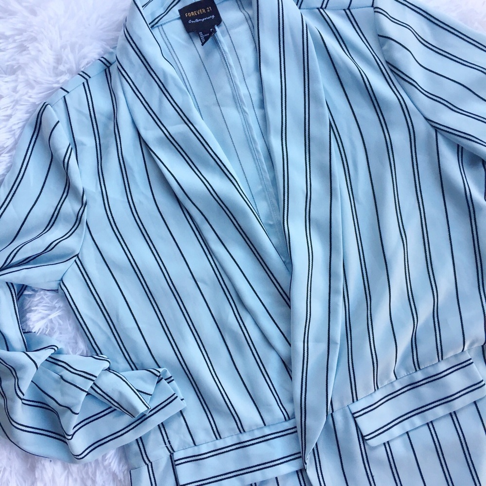 Baby Blue Pinstripe Blazer